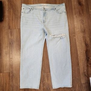 Abercrombie and Fitch The 90s Relaxed High Rise Jeans Denim Light Wash size 24R